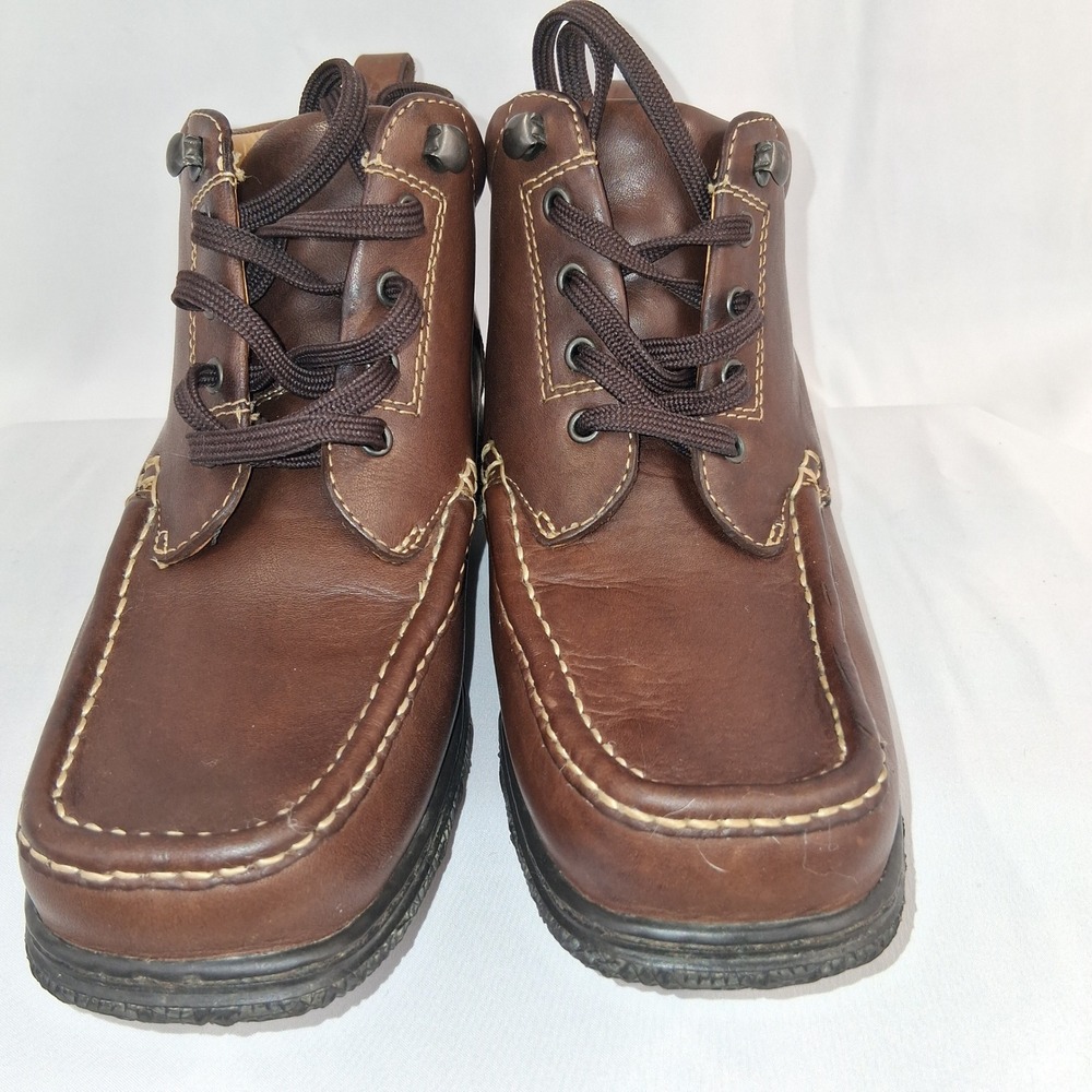 Dexter Women's Brown Leather Lace Up Ankle Boots Chukka Casual Comfort Size 6.5M - Picture 3 of 9